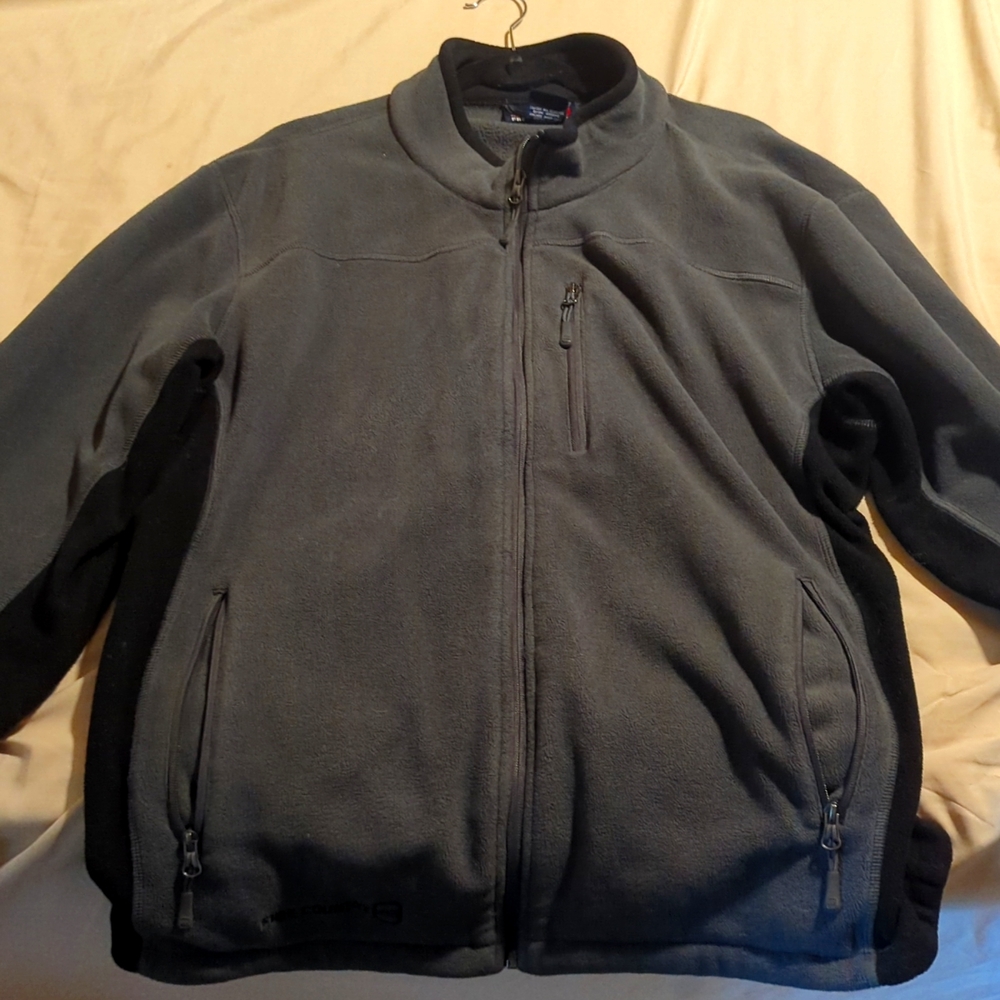 Free Country Brand Fleece Jacket in Dark Gray & Black in Size XXL